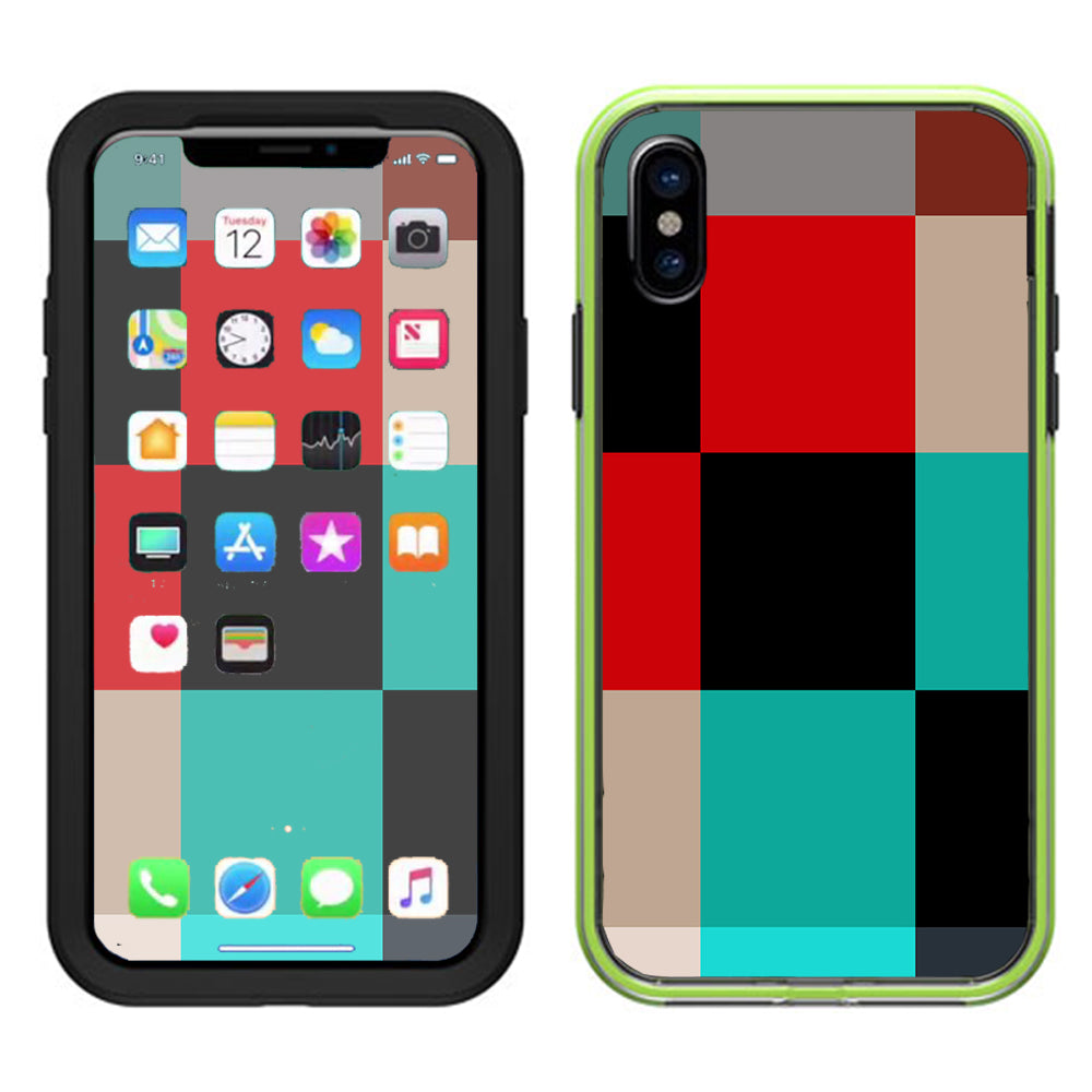  Colorful  Boxes Checkers Lifeproof Slam Case iPhone X Skin