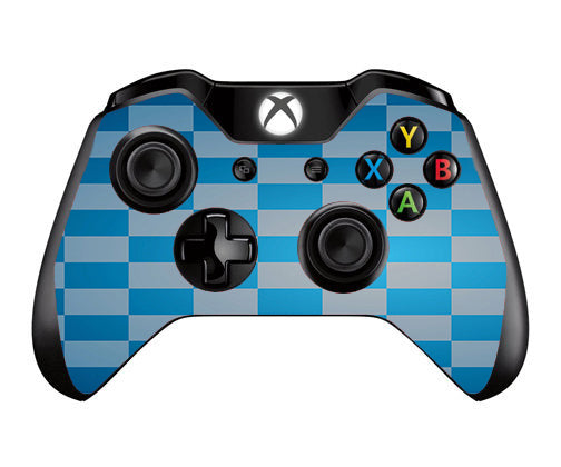  Blue Grey Checkers Microsoft Xbox One Controller Skin