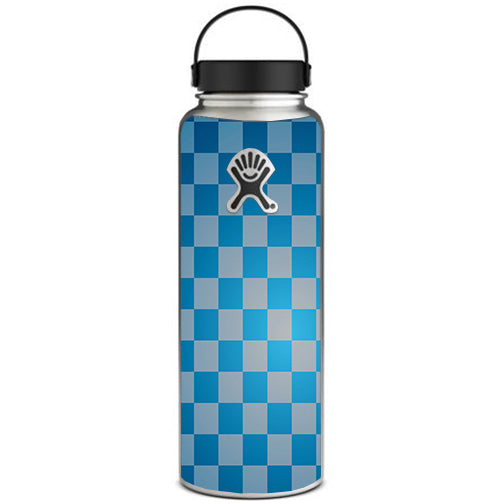  Blue Grey Checkers Hydroflask 40oz Wide Mouth Skin