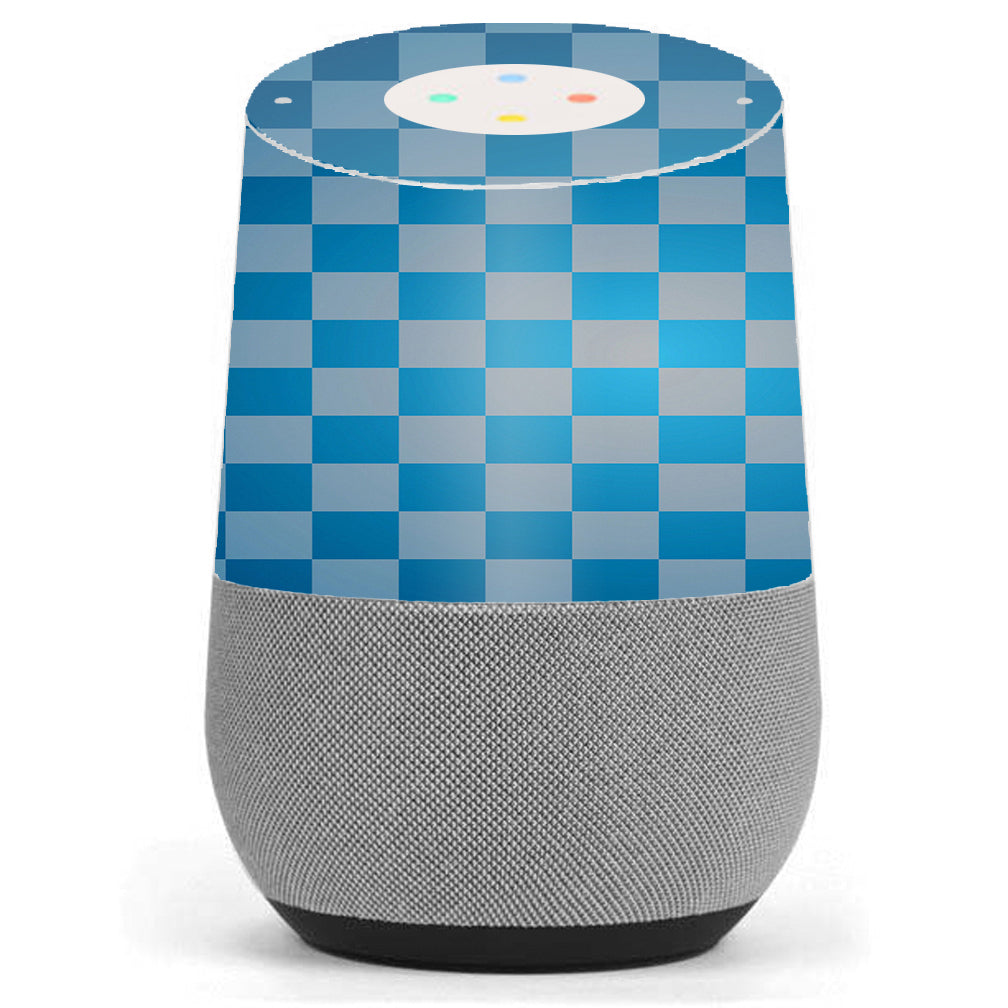  Blue Grey Checkers Google Home Skin
