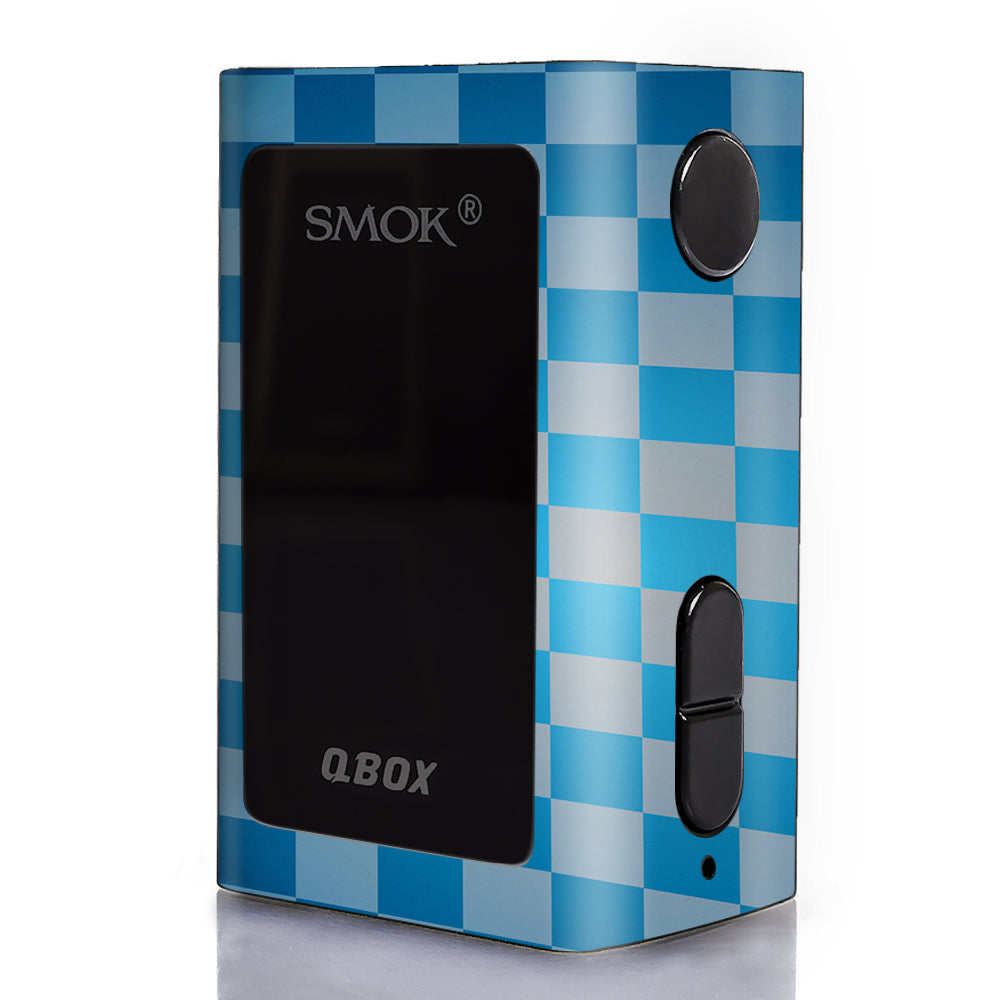  Blue Grey Checkers Smok Q-Box Skin