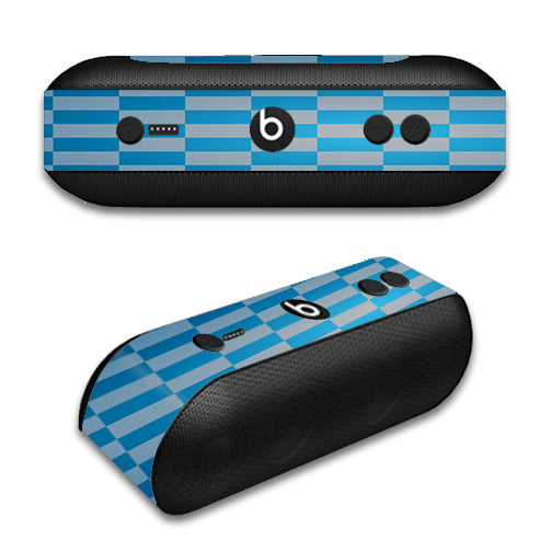  Blue Grey Checkers Beats by Dre Pill Plus Skin