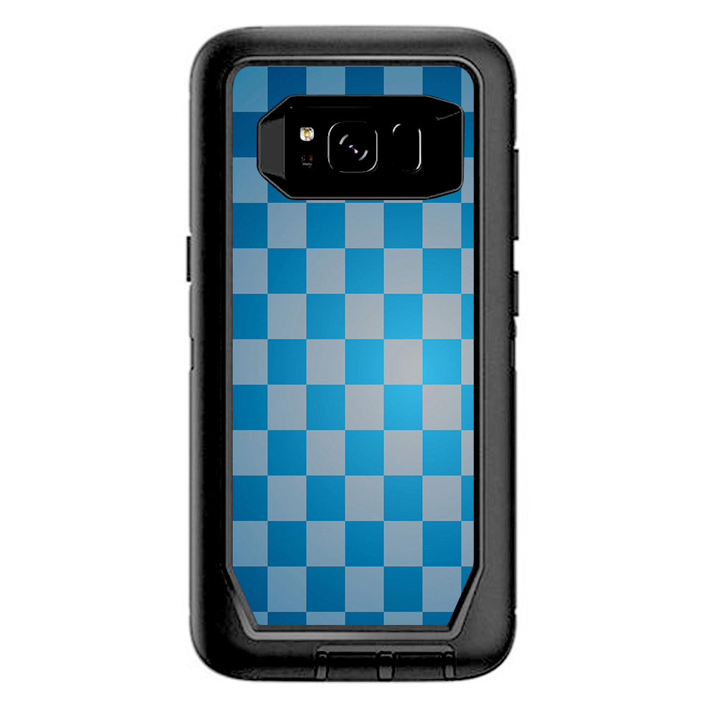  Blue Grey Checkers Otterbox Defender Samsung Galaxy S8 Skin