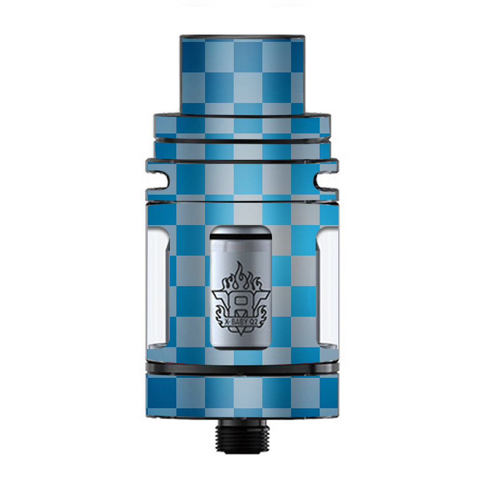  Blue Grey Checkers TFV8 X-baby Tank Smok Skin