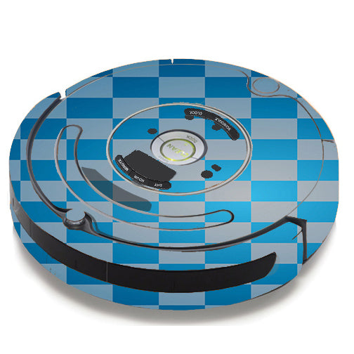  Blue Grey Checkers iRobot Roomba 650/655 Skin