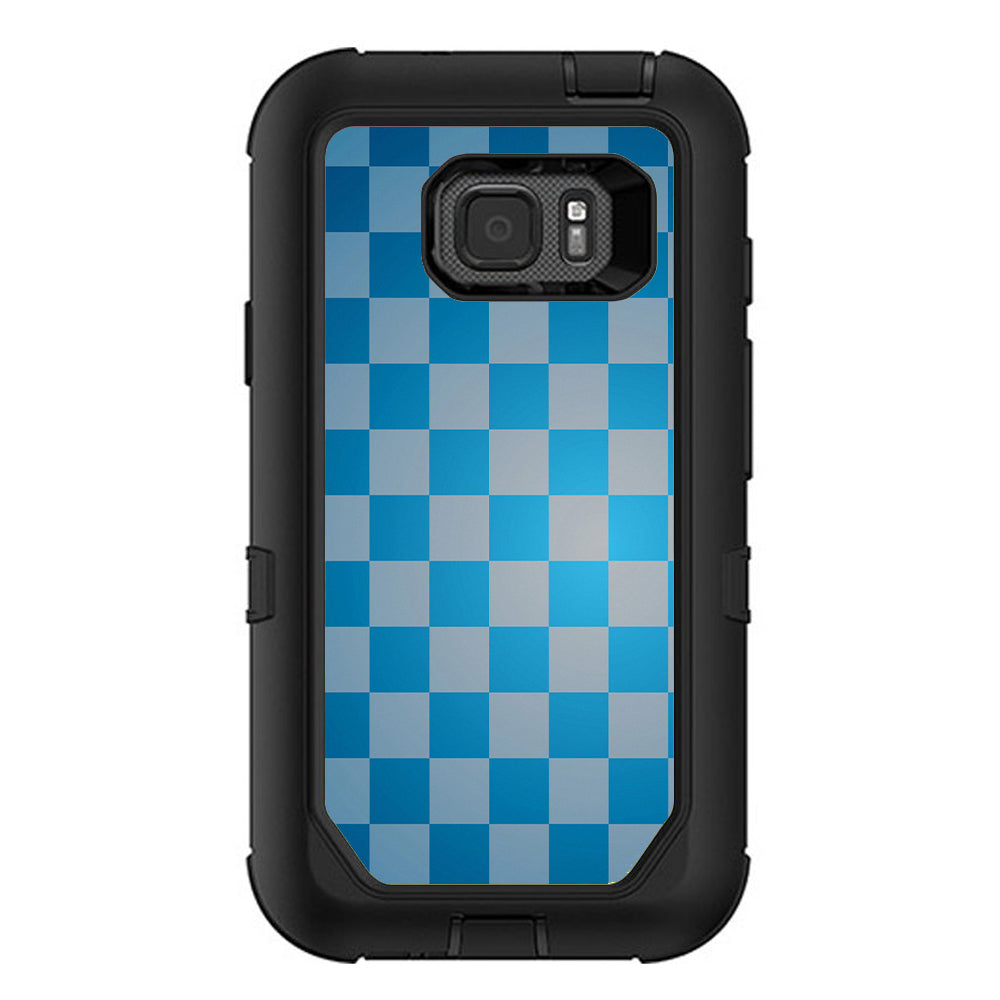  Blue Grey Checkers Otterbox Defender Samsung Galaxy S7 Active Skin