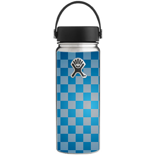  Blue Grey Checkers Hydroflask 18oz Wide Mouth Skin
