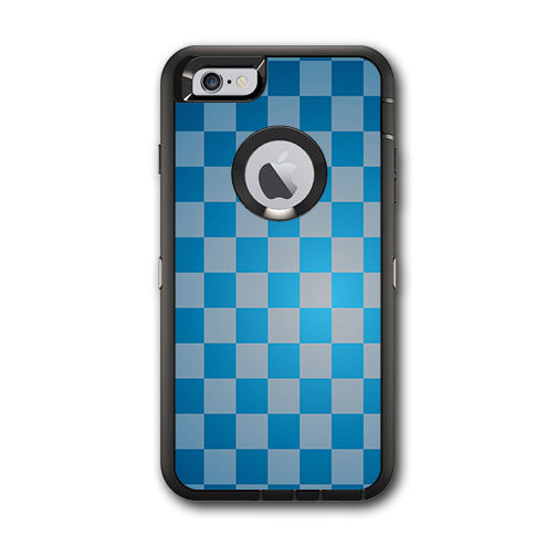  Blue Grey Checkers Otterbox Defender iPhone 6 PLUS Skin