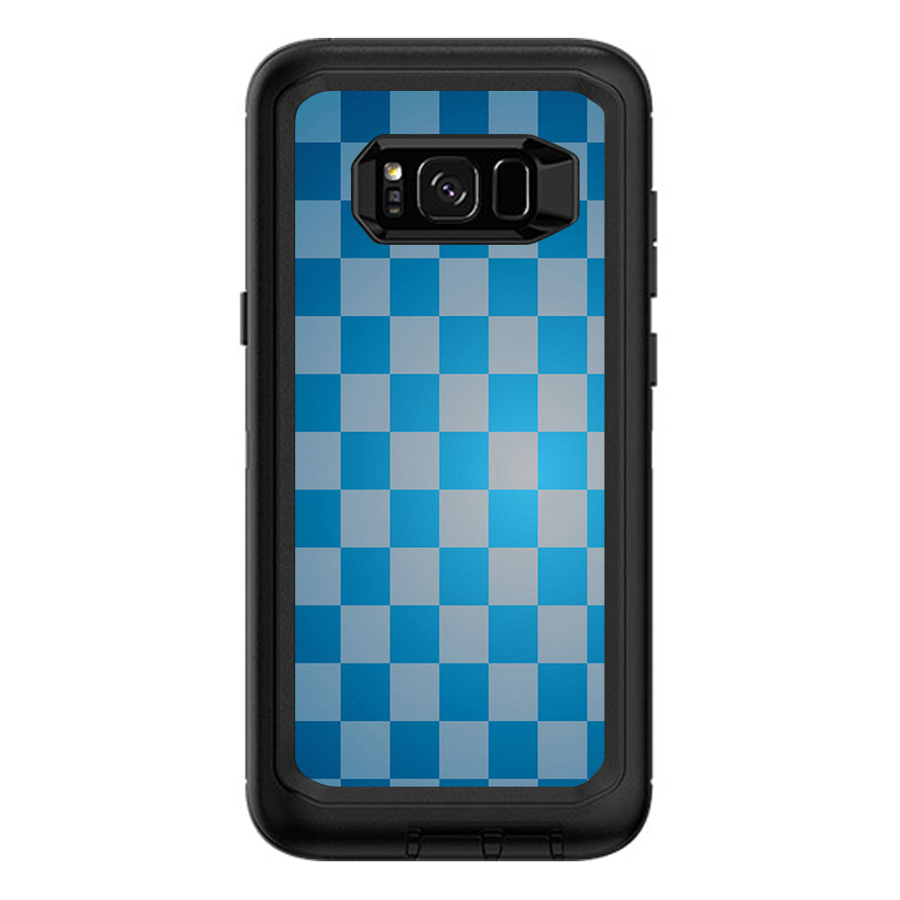  Blue Grey Checkers Otterbox Defender Samsung Galaxy S8 Plus Skin
