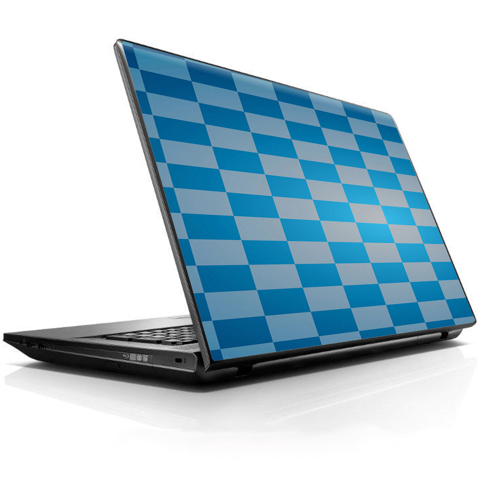  Blue Grey Checkers Universal 13 to 16 inch wide laptop Skin