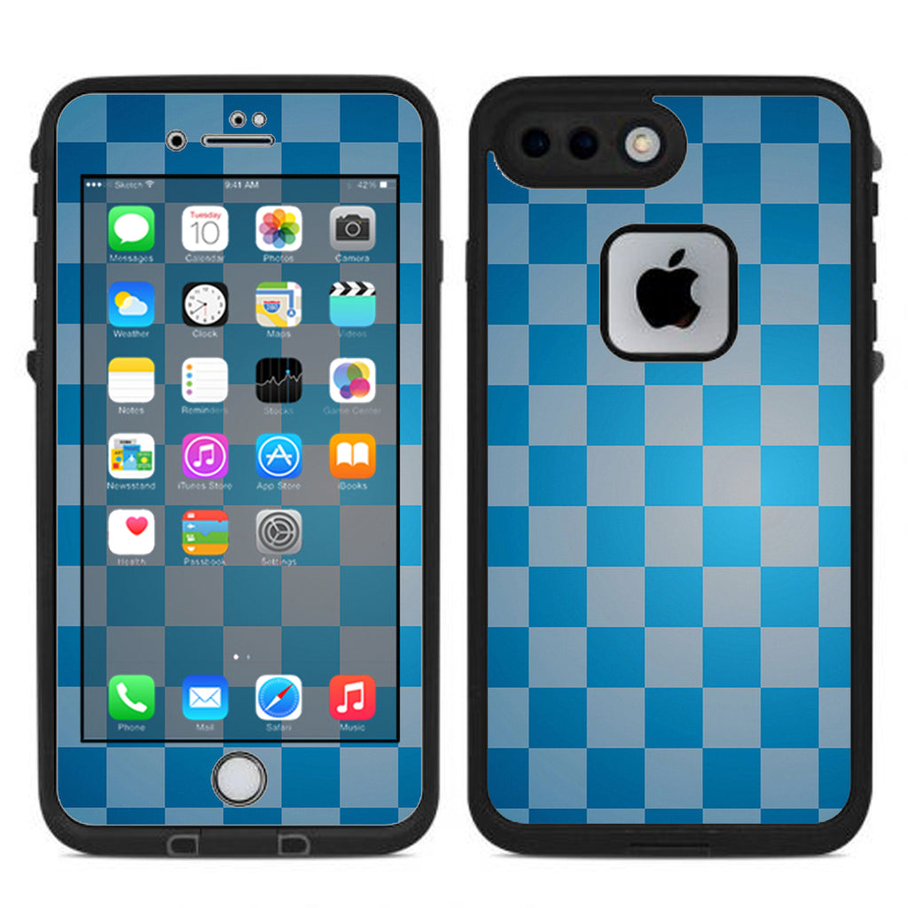  Blue Grey Checkers Lifeproof Fre iPhone 7 Plus or iPhone 8 Plus Skin