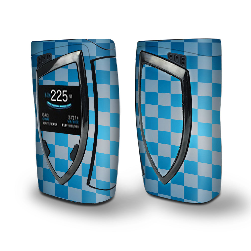 Skin Decal Vinyl Wrap for Smok Devilkin Kit 225w Vape (includes TFV12 Prince Tank Skins) skins cover/ Blue Grey Checkers