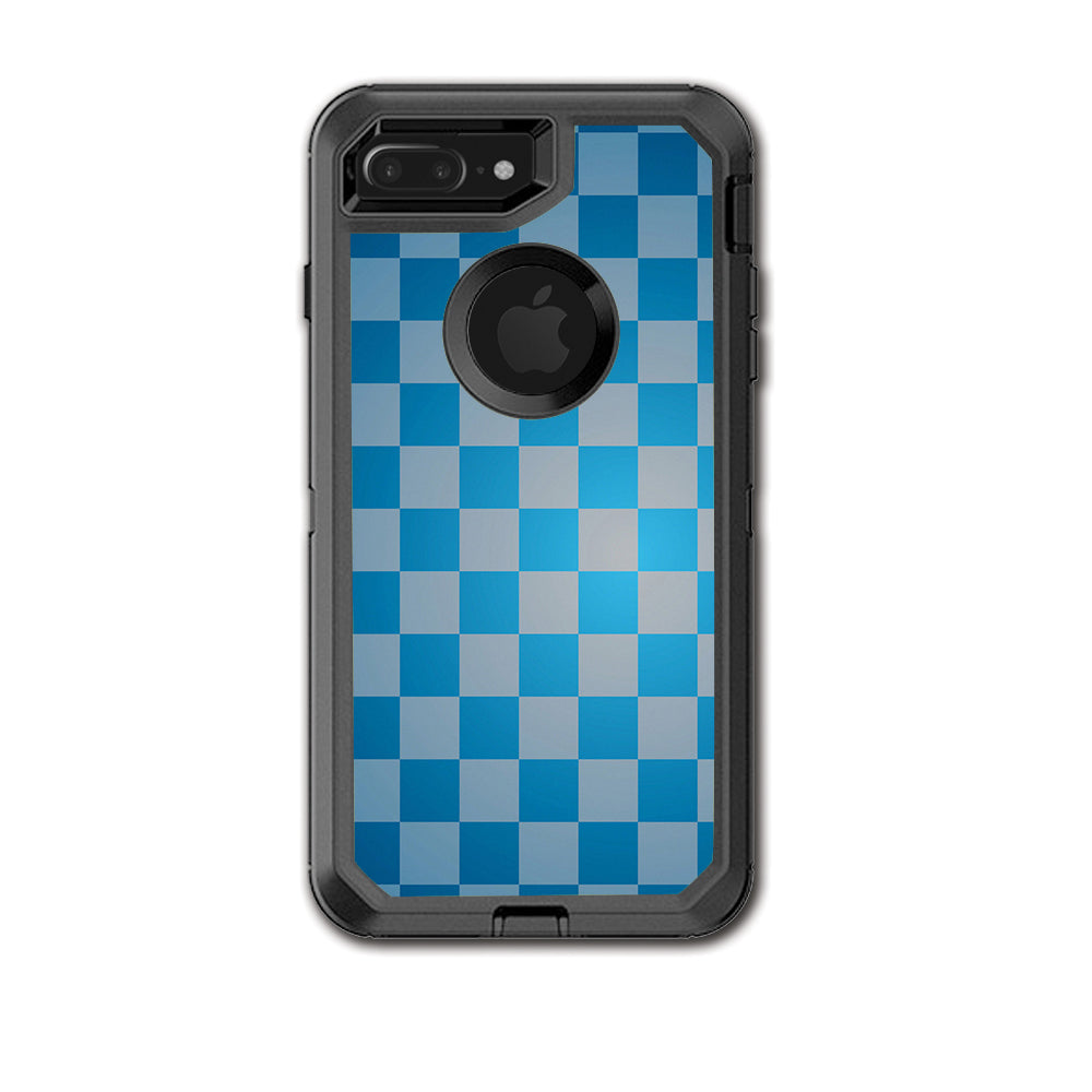  Blue Grey Checkers Otterbox Defender iPhone 7+ Plus or iPhone 8+ Plus Skin