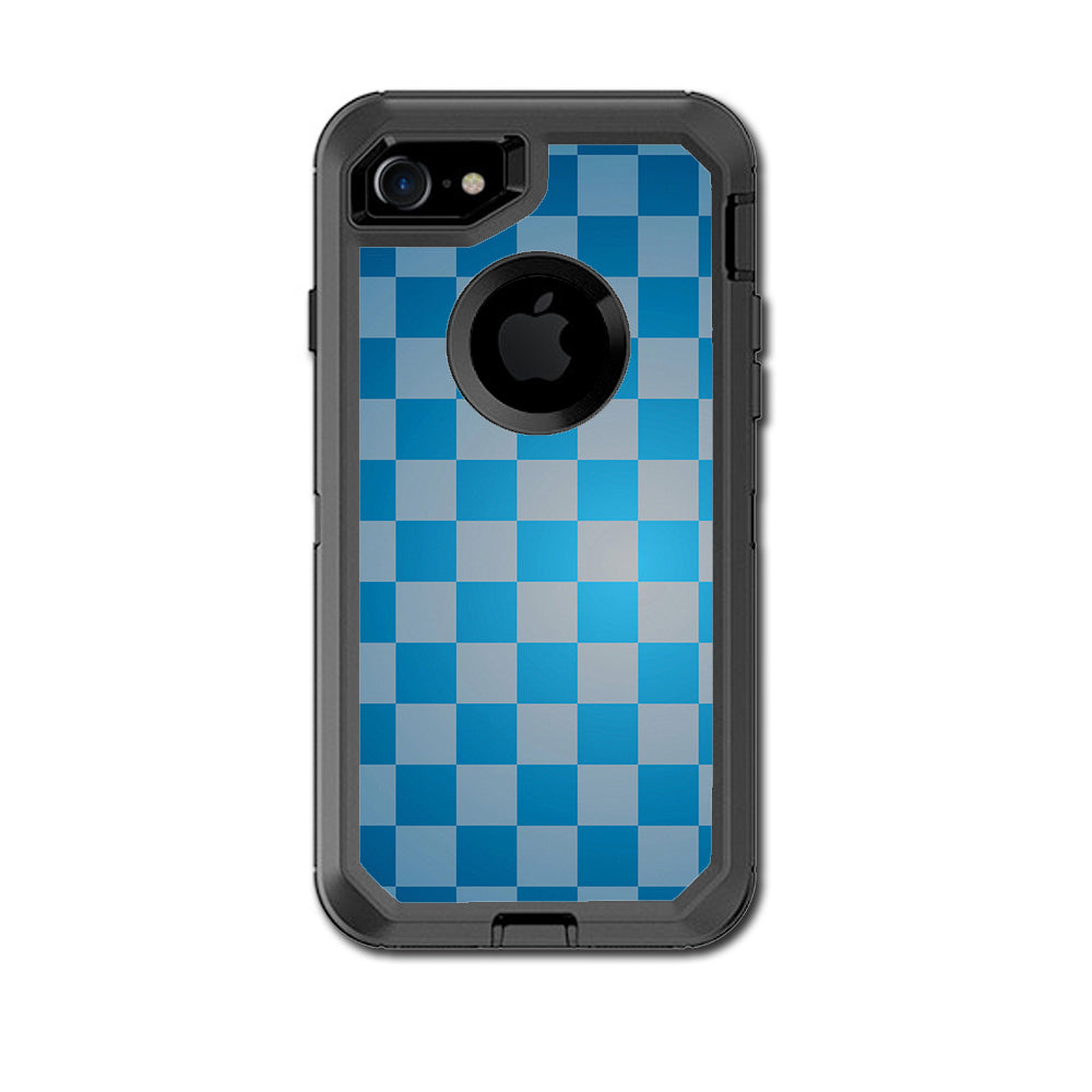  Blue Grey Checkers Otterbox Defender iPhone 7 or iPhone 8 Skin