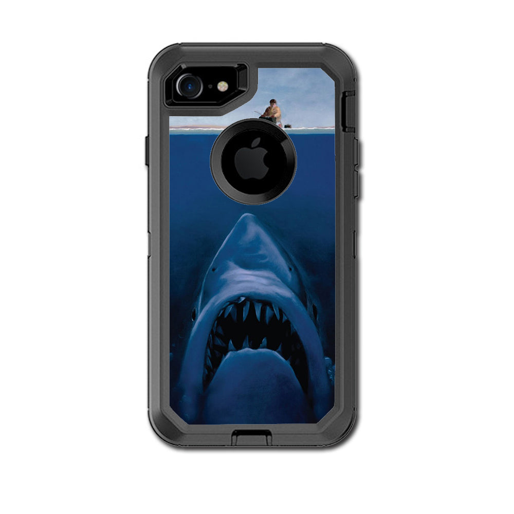  Great White Shark  Boat Otterbox Defender iPhone 7 or iPhone 8 Skin