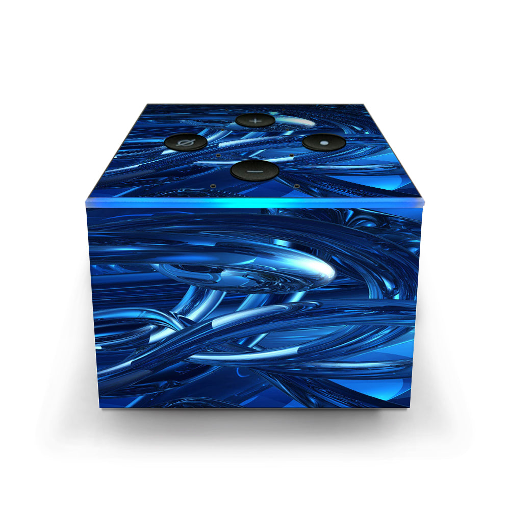  Blue Wierd Glass Tubes Amazon Fire TV Cube Skin