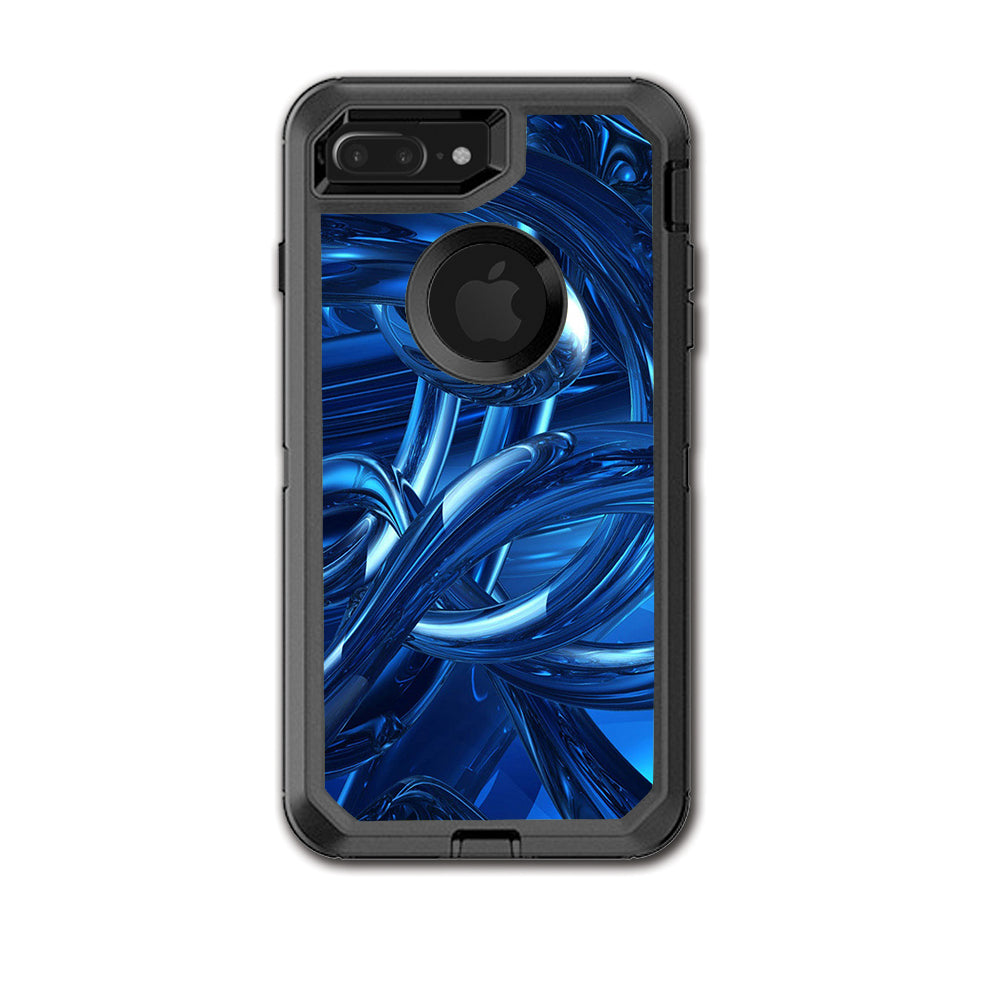  Blue Wierd Glass Tubes Otterbox Defender iPhone 7+ Plus or iPhone 8+ Plus Skin