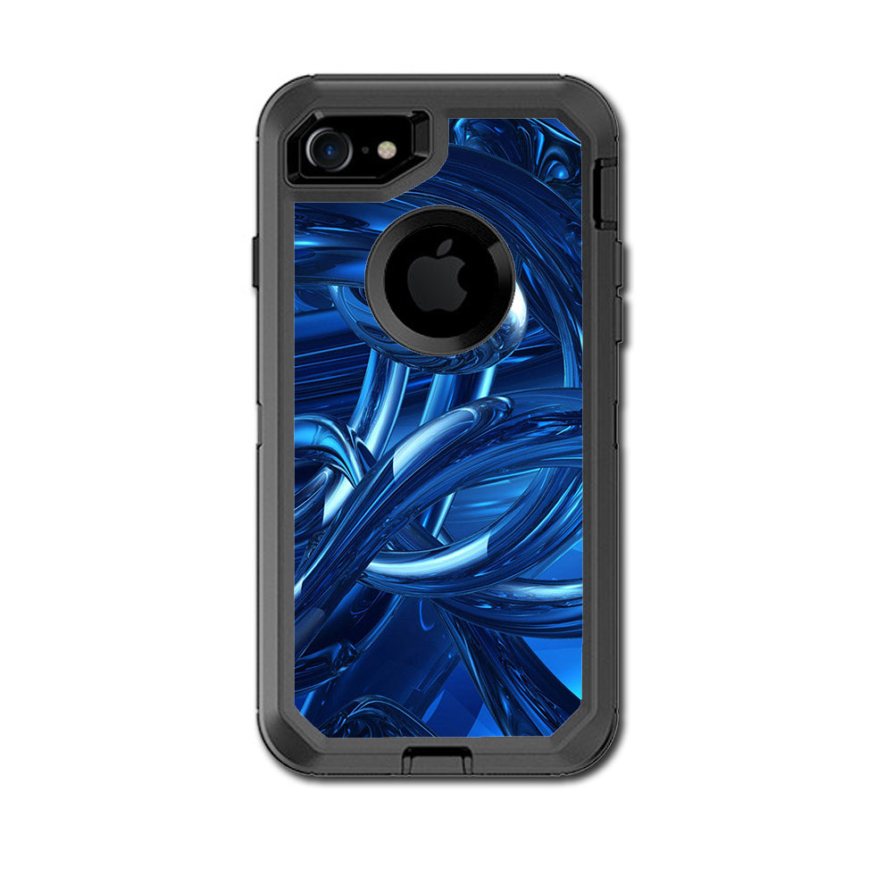  Blue Wierd Glass Tubes Otterbox Defender iPhone 7 or iPhone 8 Skin