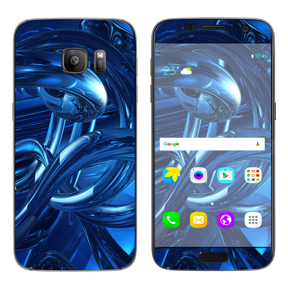  Blue Wierd Glass Tubes Samsung Galaxy S7 Skin