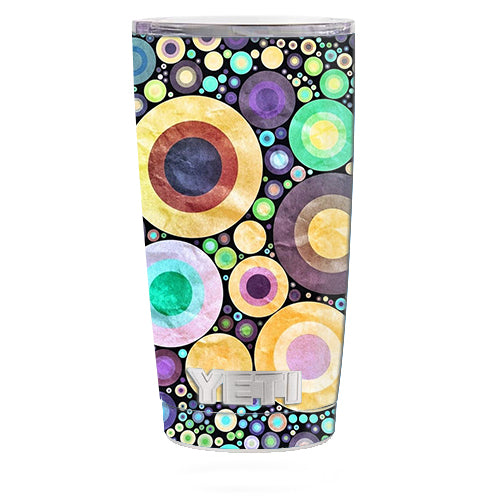  Abstract Circle Canvas Yeti 20oz Rambler Tumbler Skin