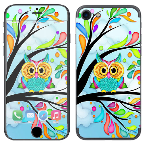  Colorful Artistic Owl In Tree Apple iPhone 7 or iPhone 8 Skin
