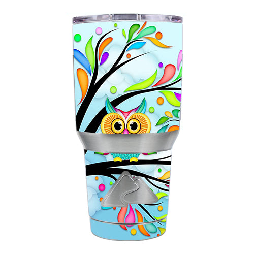  Colorful Artistic Owl In Tree Ozark Trail 20oz Tumbler Skin