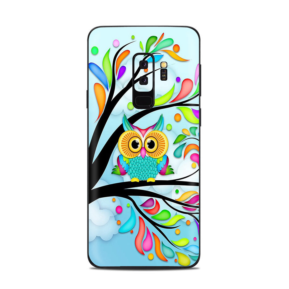  Colorful Artistic Owl In Tree  Samsung Galaxy S9 Plus Skin