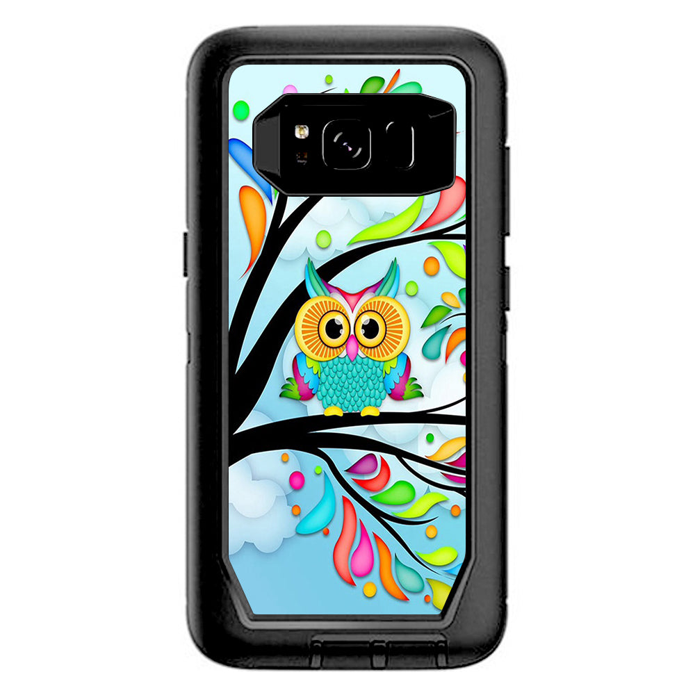  Colorful Artistic Owl In Tree  Otterbox Defender Samsung Galaxy S8 Skin