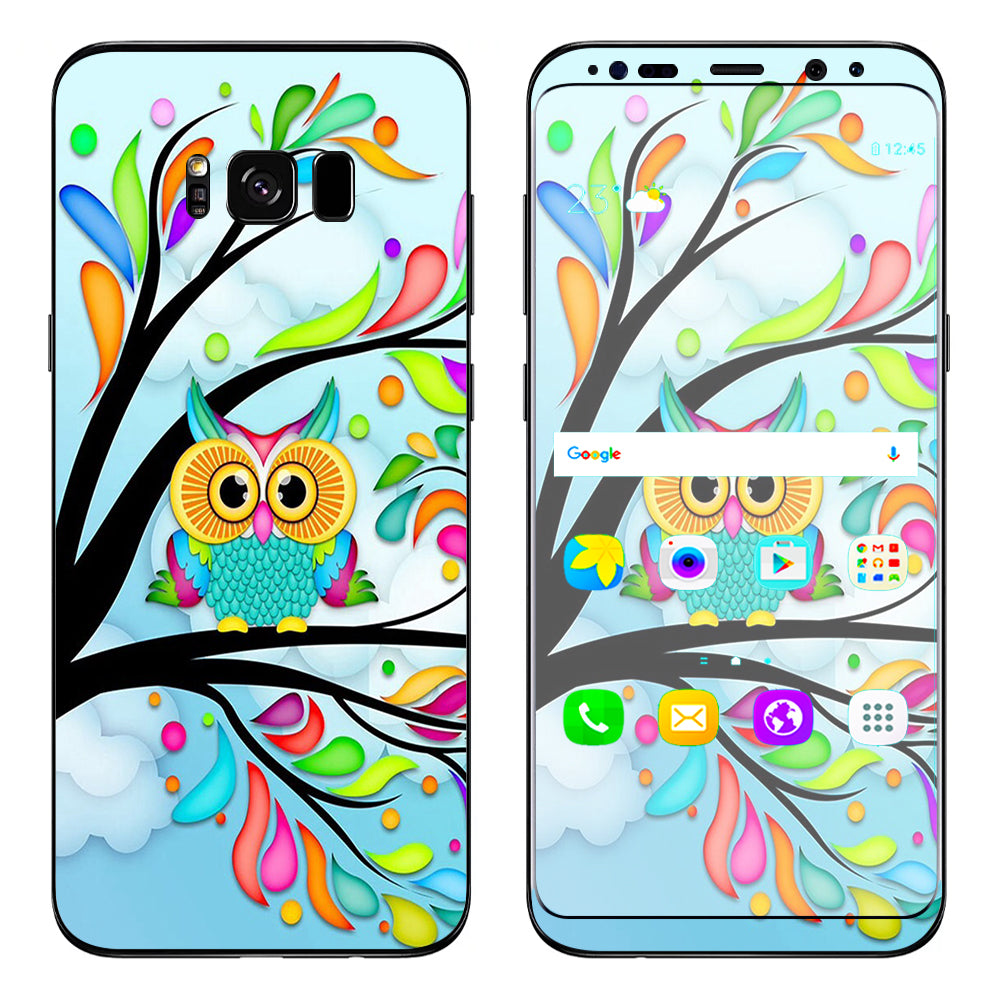  Colorful Artistic Owl In Tree  Samsung Galaxy S8 Plus Skin