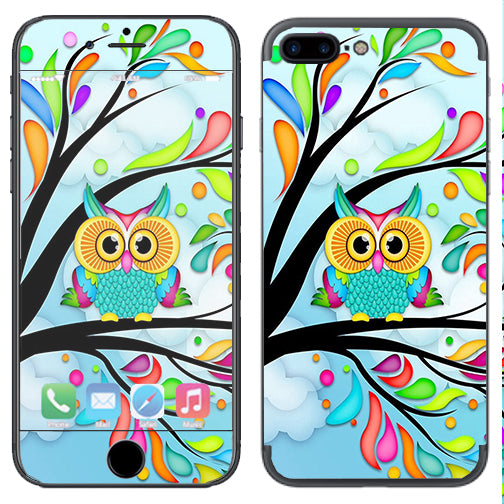  Colorful Artistic Owl In Tree Apple  iPhone 7+ Plus / iPhone 8+ Plus Skin