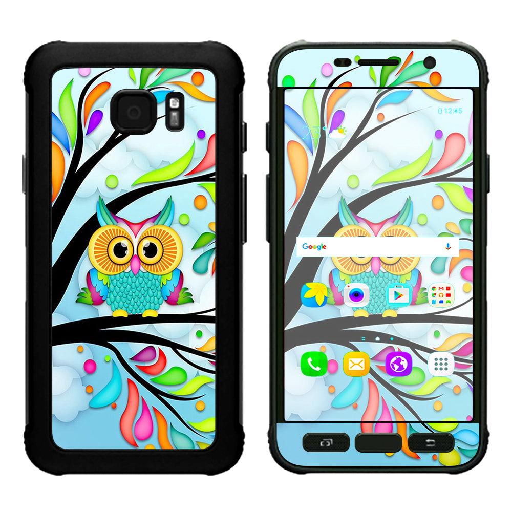  Colorful Artistic Owl In Tree  Samsung Galaxy S7 Active Skin