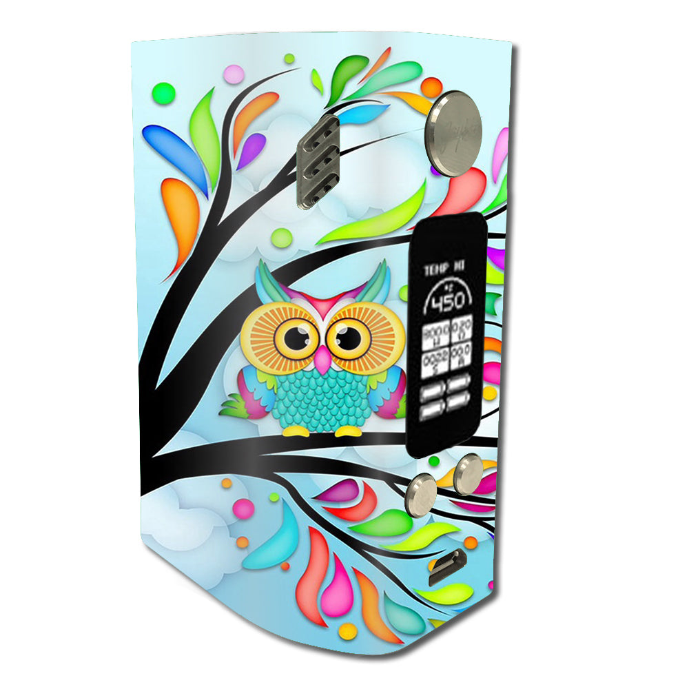  Colorful Artistic Owl In Tree Wismec Reuleaux RX300 Skin
