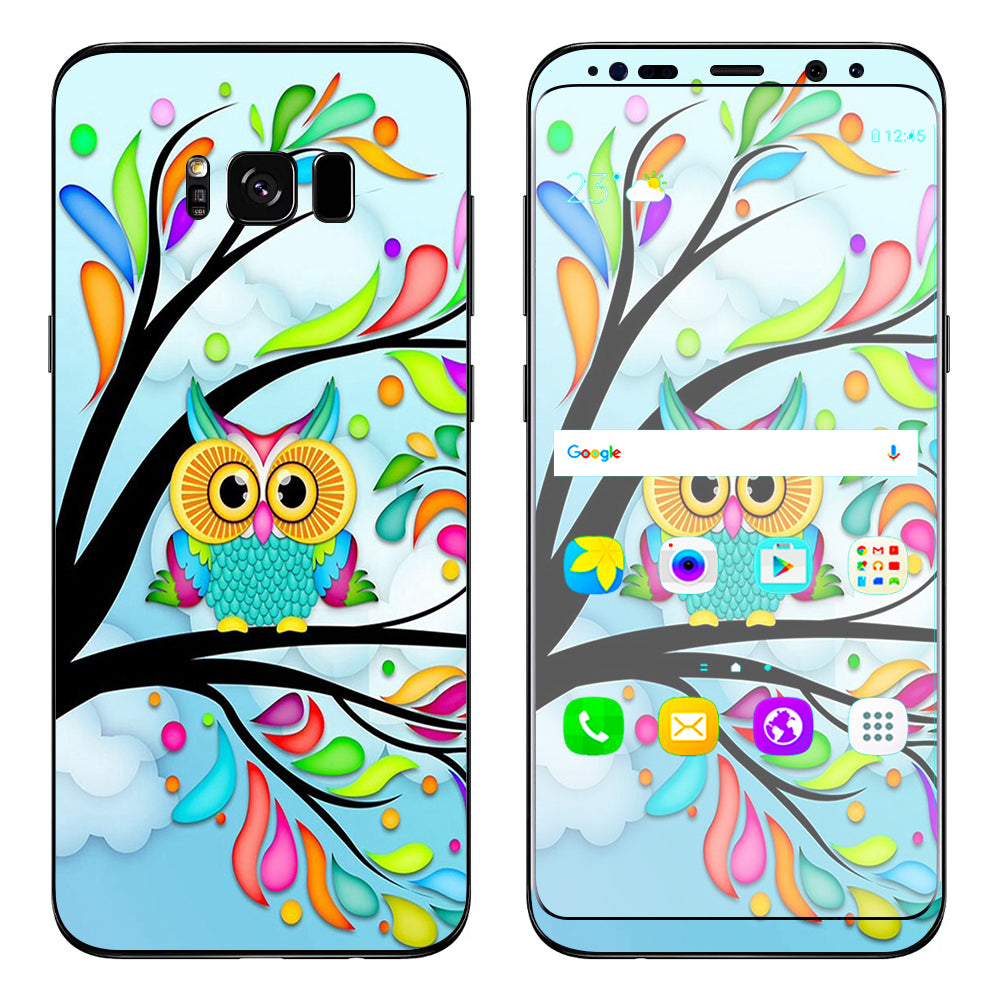  Colorful Artistic Owl In Tree  Samsung Galaxy S8 Skin