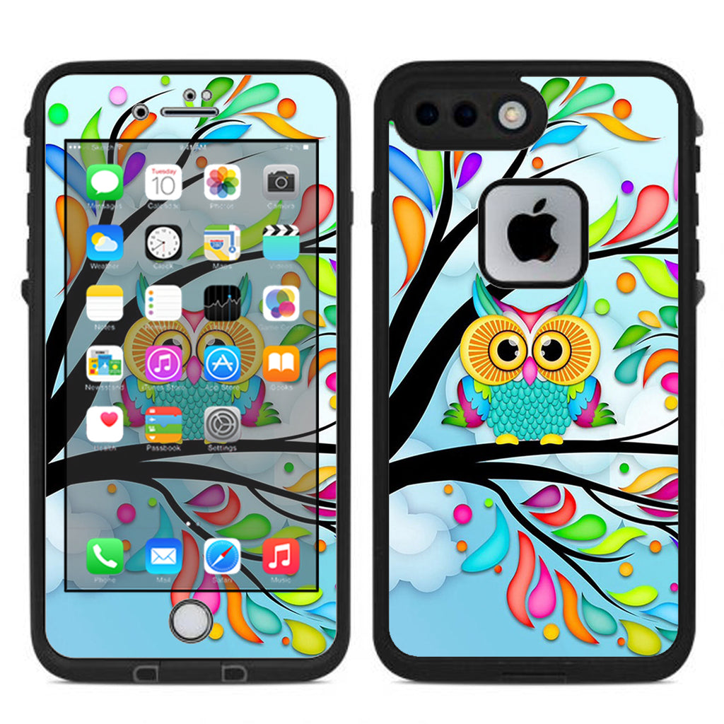  Colorful Artistic Owl In Tree Lifeproof Fre iPhone 7 Plus or iPhone 8 Plus Skin