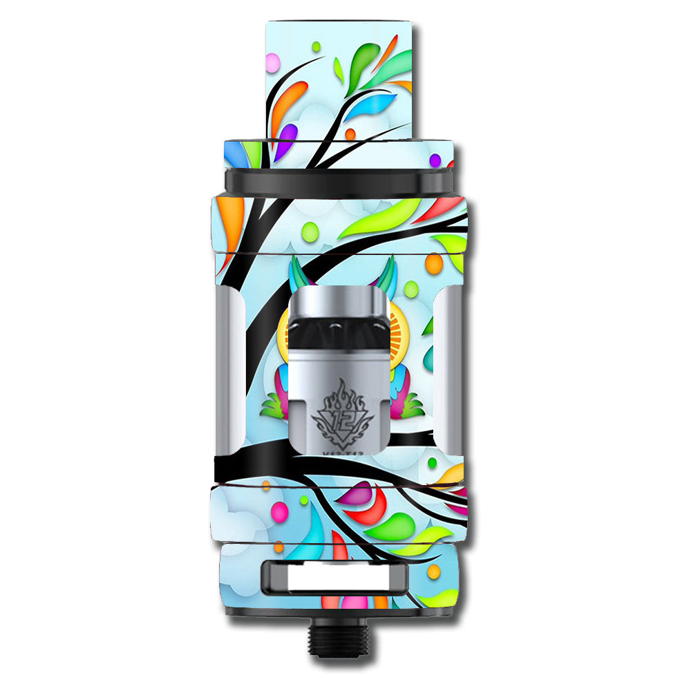  Colorful Artistic Owl In Tree Smok TFV12 Tank Skin