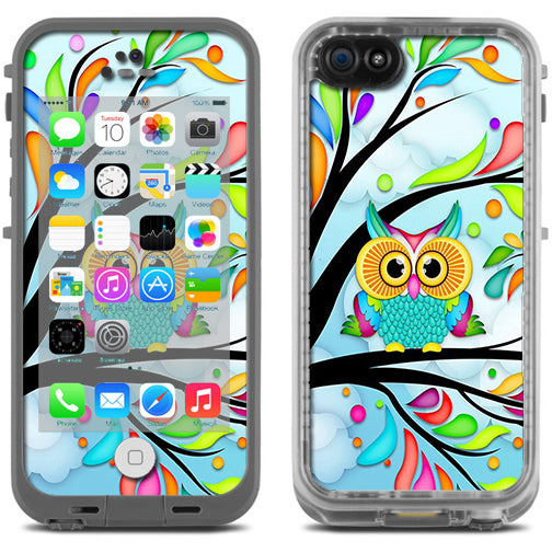  Colorful Artistic Owl In Tree Lifeproof Fre iPhone 5C Skin