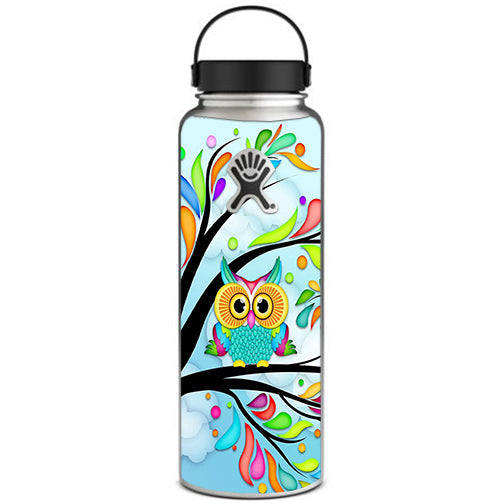  Colorful Artistic Owl In Tree Hydroflask 40oz Wide Mouth Skin