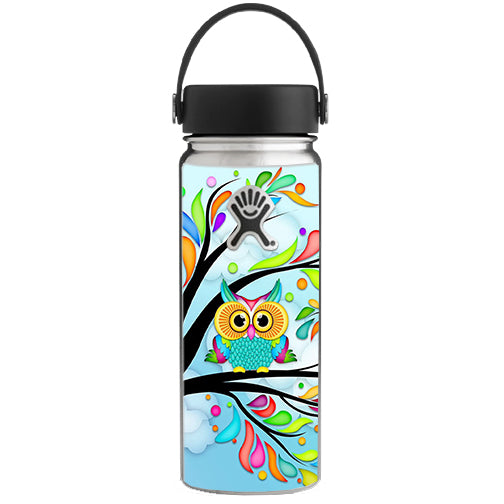  Colorful Artistic Owl In Tree Hydroflask 18oz Wide Mouth Skin