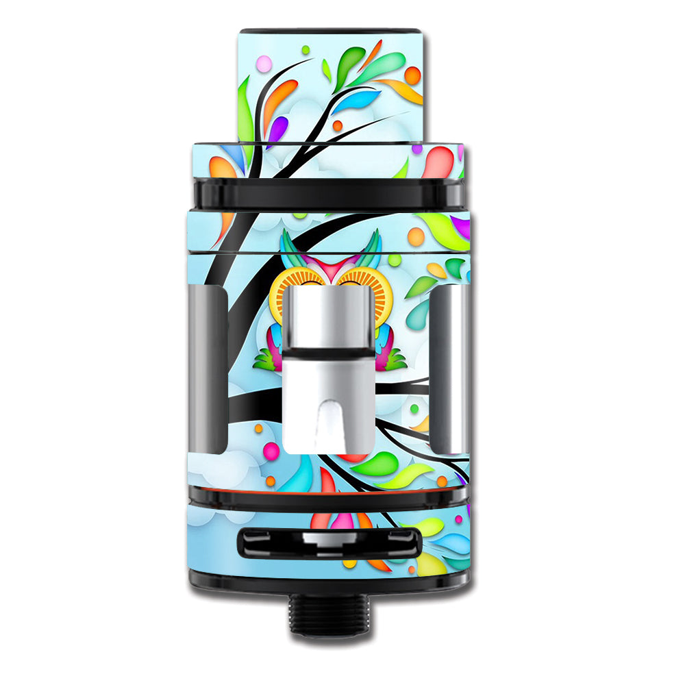 Colorful Artistic Owl In Tree Smok TFV8 Mini Big Baby Beast Skin