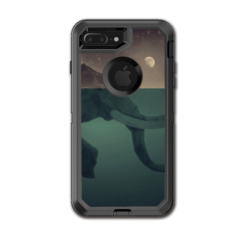  Elephant Trunk  Water Moon Otterbox Defender iPhone 7+ Plus or iPhone 8+ Plus Skin