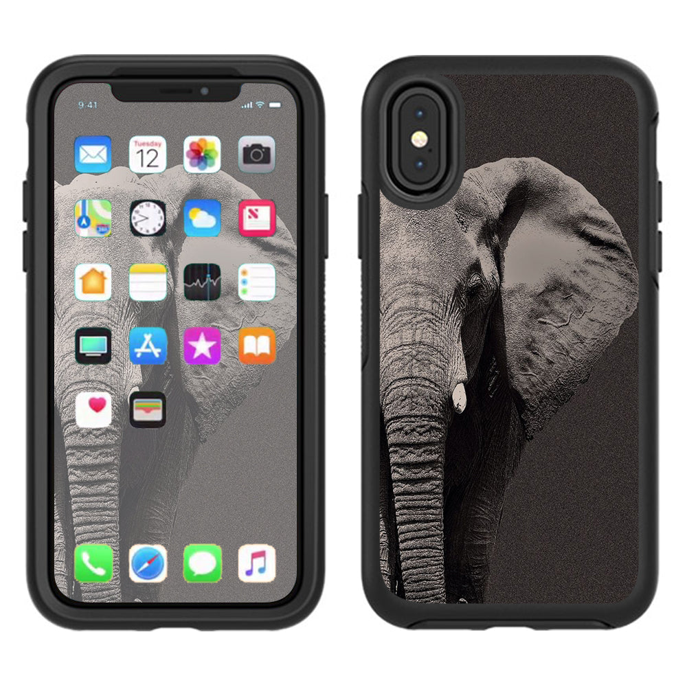  Close Up Of The Elephant Otterbox Defender Apple iPhone X Skin