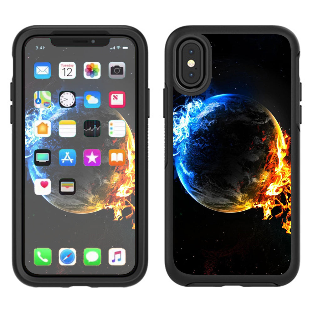  Fire Water Earth Scene Otterbox Defender Apple iPhone X Skin