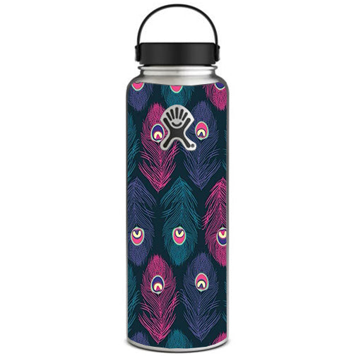  Pink Purple Peacock Feather Hydroflask 40oz Wide Mouth Skin