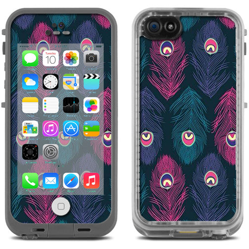  Pink Purple Peacock Feather Lifeproof Fre iPhone 5C Skin