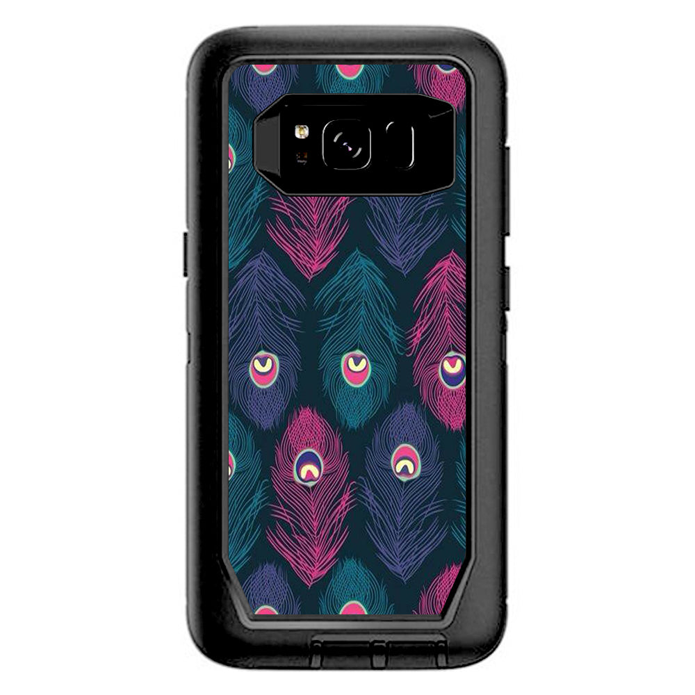  Pink Purple Peacock Feather  Otterbox Defender Samsung Galaxy S8 Skin