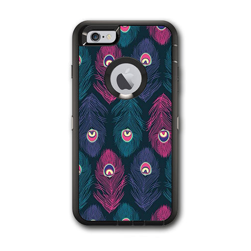  Pink Purple Peacock Feather Otterbox Defender iPhone 6 PLUS Skin