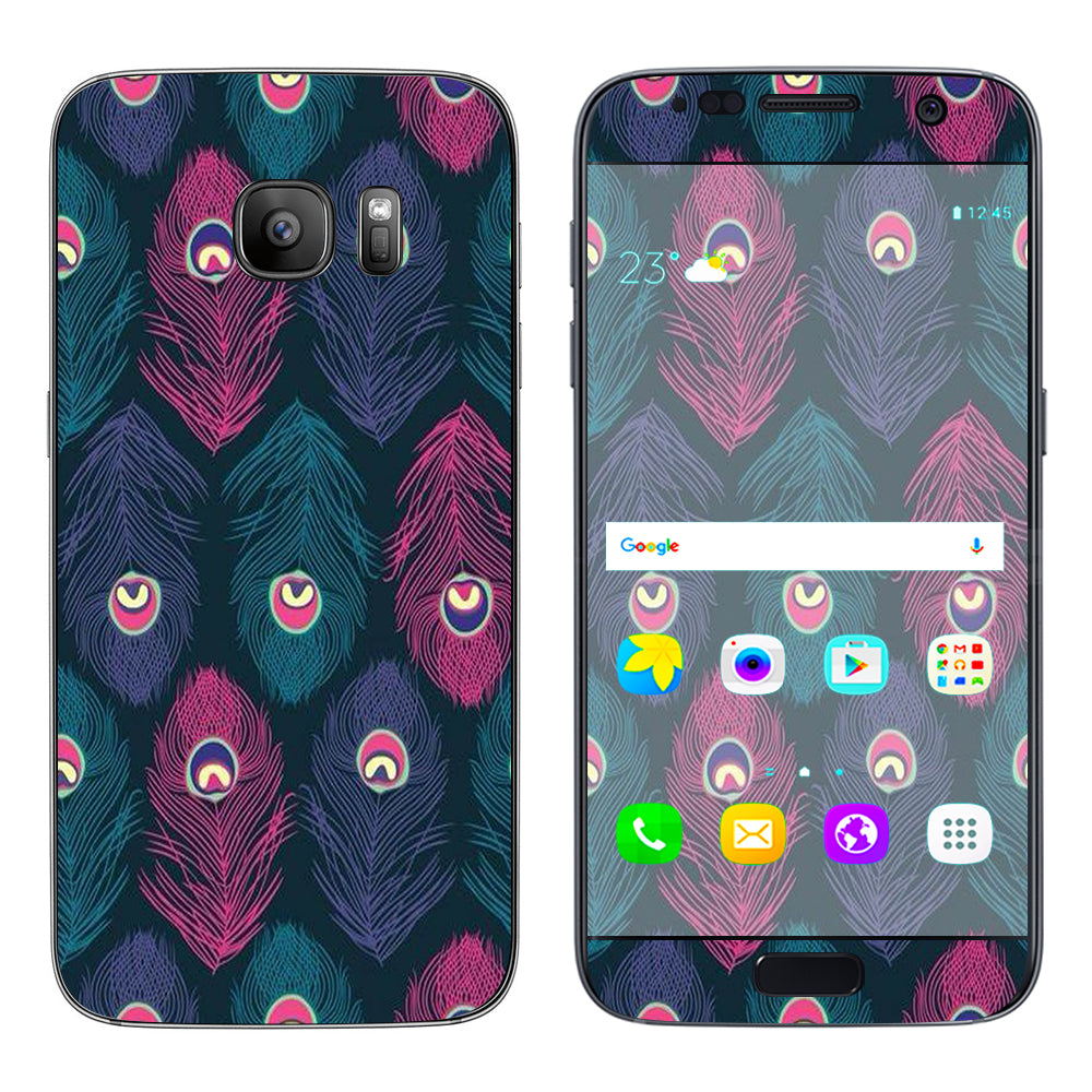  Pink Purple Peacock Feather  Samsung Galaxy S7 Skin