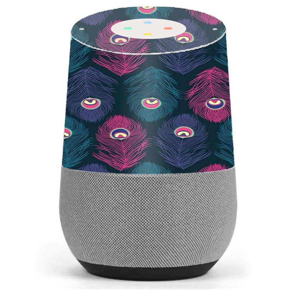  Pink Purple Peacock Feather Google Home Skin