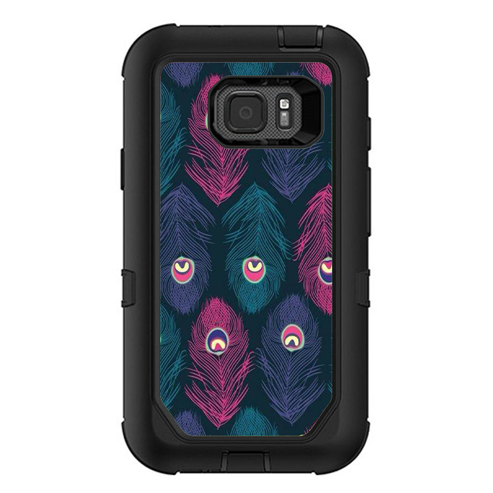  Pink Purple Peacock Feather Otterbox Defender Samsung Galaxy S7 Active Skin