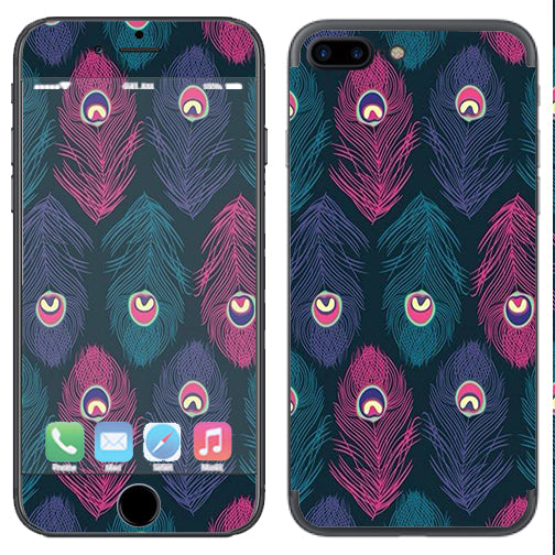  Pink Purple Peacock Feather Apple  iPhone 7+ Plus / iPhone 8+ Plus Skin
